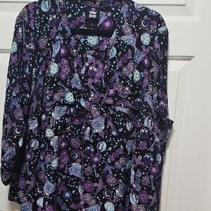 Disney Haunted Mansion Harper Purple and Black Top